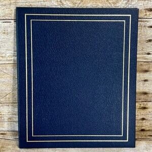 Hallmark Vintage Navy‎ Blue Gold Foil Certificate Album MB 5192 Stars On Blue